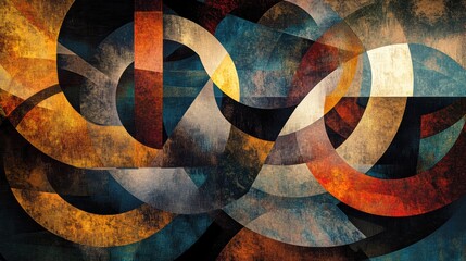 Aufkleber - Colorful abstract shapes suggest gift boxes and ribbons, creating a vibrant and festive composition that sparks joy and celebration. Generative AI