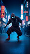 © Seiji 345 - night ninja hero urban city street silhouette