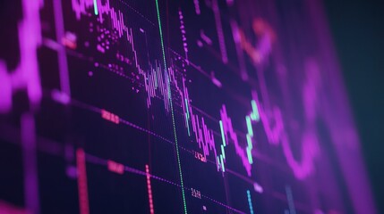 Poster - Abstract Purple and Green Stock Chart