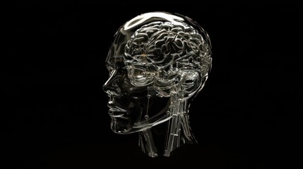 Poster - Transparent Human Head With Visible Brain