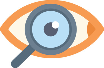 Poster - magnifying glass examining human eye representing the concept of vision, ophthalmology and good eyes