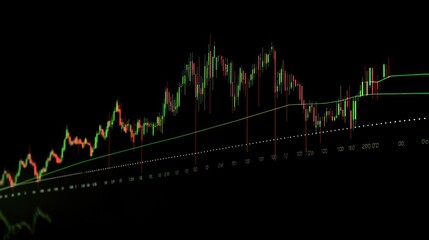 Poster - Candlestick Chart Showing Stock Market Trends