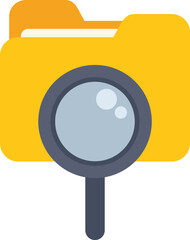 Poster - magnifying glass is analyzing a folder containing important files, emphasizing data security and inv