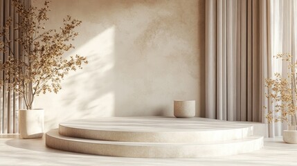 Poster - Podium mockup for product presentation 3D rendering