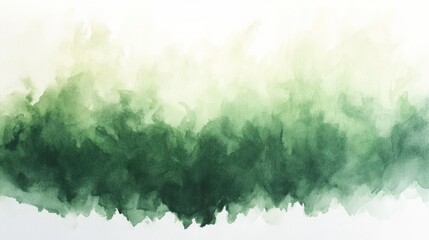 Poster - Watercolor illustration featuring a gradient of green tones in an abstract background