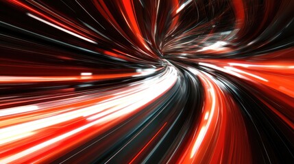 Poster - 3D illustration depicting an abstract concept of technology and speed