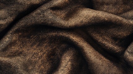 Poster - Close up of textured brown fabric for background