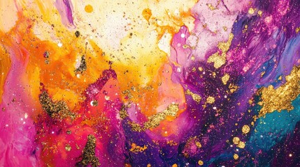 Poster - Vibrant abstract background featuring a mix of bright colors and shimmering glitter