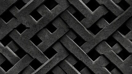 Poster - Closeup of an abstract lattice pattern featuring layered contrasts of darkness and light