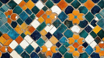 Poster - seamless mosaic floor tiles