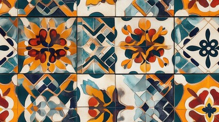 Poster - seamless mosaic floor tiles