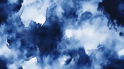 Poster - Dip Dye Print Sky Batik Monochrome Dyes on Fabric Watercolor Color on Material Gray Seamless Dip Textured Ink Indigo Seamless Silk