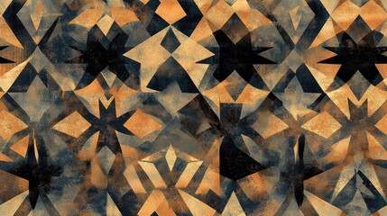 Poster - Seamless Abstract Pattern Background with Geometric Floral Designs and Textures