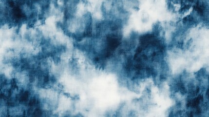 Poster - Dip Dye Print Sky Batik Monochrome Dyes on Fabric Watercolor Color on Material Gray Seamless Dip Textured Ink Indigo Seamless Silk