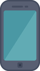 Poster - sleek smartphone with a large screen showing a solid color background, ideal for showcasing mobile a