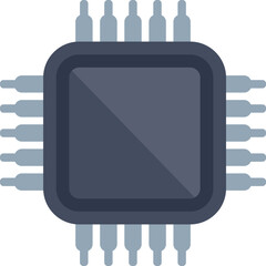 Poster - microchip cpu processor icon showing data processing concept