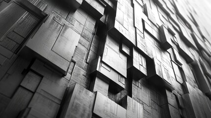 Poster - Abstract monochrome background featuring a textured effect in black and white tones