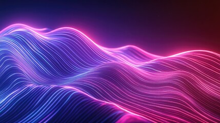 Poster - Abstract textured background featuring a neon glowing wave line creating an energetic light motion effect suitable for wallpaper or design purposes