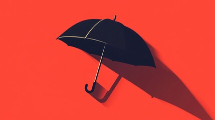 Poster - Flat illustration of an umbrella on a solid color background