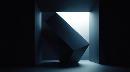 Poster - Abstract 3D geometric shape rendered in a dark environment