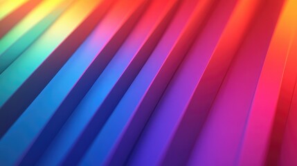 Poster - Close up view of vibrant multi colored gradient light displaying a striking color effect with layered stripes