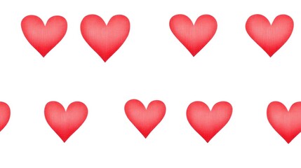 Poster - Seamless pattern featuring a red heart on a white background