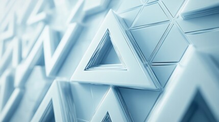 Poster - Typography sign in white featuring a triangle pixel background