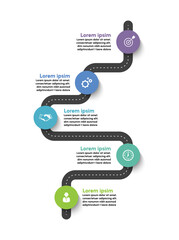 Wall Mural - business road map timeline infographic icons designed for abstract background template
