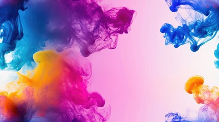Poster - Colorful ink drop on a plain background representing an abstract idea Creative wallpaper or backdrop for decoration symbolizing diversity