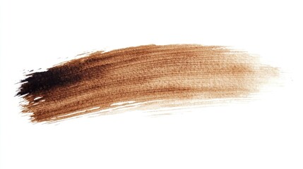 Poster - Brown watercolor brush stroke on a white background