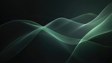 Poster - Dark green gray glowing abstract gradient on a textured dark background featuring a luminous effect ideal for large banner applications