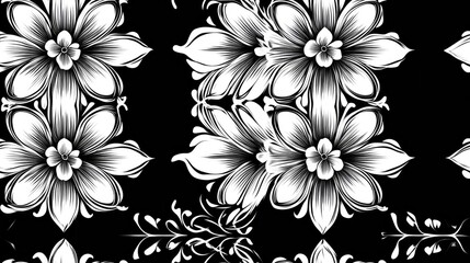 Poster - Black and white seamless pattern for digital backgrounds print and fashion design