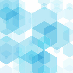 Wall Mural - Hexagon blue background. Abstract template for presentation, flyer design. banner, certificate. Eps 10