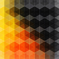 Wall Mural - hex texture. orange and b lack hexagon pattern, abstract chemistry and biotech technology science ve