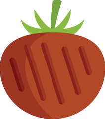 Poster - Grilled tomato is lying on a white background, showing the concept of healthy barbecue