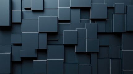 Poster - Abstract minimal linear geometry in a modern creative concept with flat style against a dark gray background 3D rendering