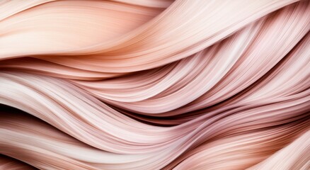 Poster - elegant swirls of soft peach and cream a beautiful abstract representation of flowing textures