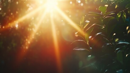 Poster - Natural lens flare design with ray effects in the background
