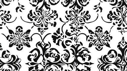 Poster - Abstract seamless black and white pattern for design textiles and backgrounds