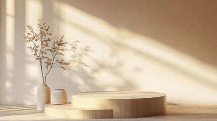 Poster - Minimalist Product Display Stand with Elegant Background in 3D Render