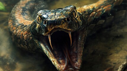 Poster - Close-Up Portrait of a Venomous Snake