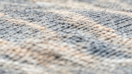Poster - Seamless detailed woven linen texture background featuring a natural lines pattern in grey taupe and beige Close up view of organic fiber fabric surface with a rustic decor aesthetic