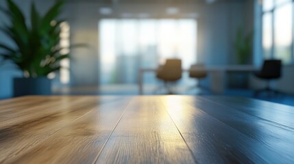 Poster - 3d rendering of a tabletop with a blurred office background