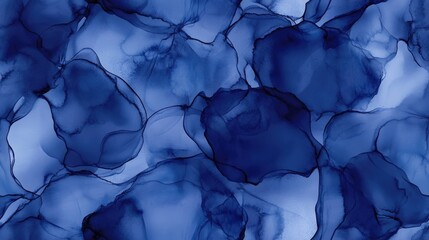Poster - Indigo seamless background with alcohol ink Highly textured oil paint Flowing liquid watercolor paint splash effect illustration Hand drawn pattern Abstract background using alcohol ink