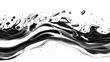 © VRVisionary - Elegant Black and White Line Art Depicting Water Splash