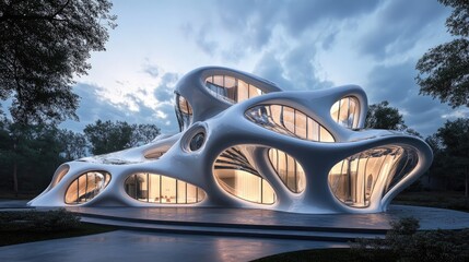 Poster - Organic architectural design exemplifying abstract forms and structures