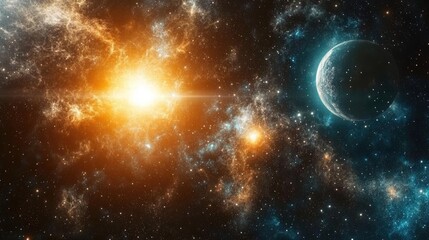 Wall Mural - An enchanting illustration capturing the mysterious essence of deep space