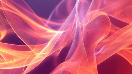 Poster - Dynamic and twisting geometric lines in a 3D rendering Abstract digital artwork