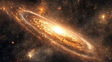 Poster - 3D cartoon rendering showcasing galaxies and a nebula in deep space
