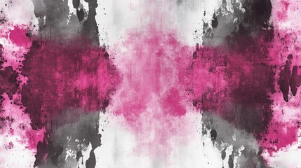 Poster - Animal themed Background with Grayscale and Magenta Tie Dye Watercolor Design Featuring Rustic Bleached Necktie Elements